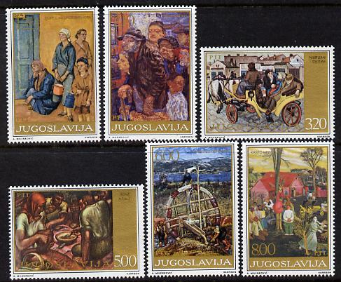 Yugoslavia 1975 Republic Day - Paintings perf set of 6 unmounted mint, SG 1707-12, stamps on arts, stamps on 