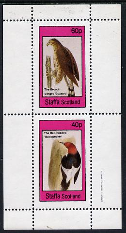 Staffa 1982 Birds #29 (Woodpecker & Buzzard) perf  set of 2 values (40p & 60p) unmounted mint, stamps on birds   birds of prey    woodpecker