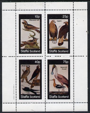 Staffa 1982 Birds #30 (Eagles, Owls etc) perf  set of 4 values (10p to 75p) unmounted mint, stamps on birds, stamps on birds of prey, stamps on owls
