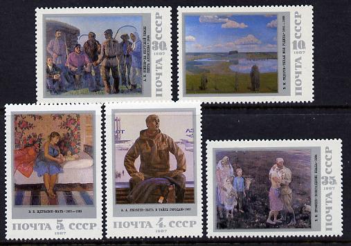 Russia 1987 Paintings set of 5 unmounted mint, SG 5806-10, stamps on , stamps on  stamps on arts