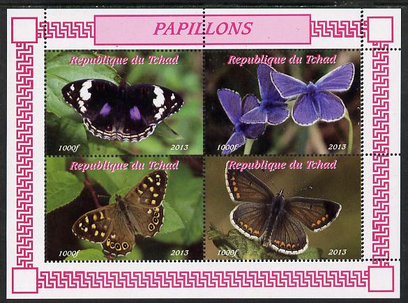 Chad 2013 Butterflies #02 perf sheetlet containing 4 values unmounted mint. Note this item is privately produced and is offered purely on its thematic appeal, stamps on , stamps on  stamps on butterflies