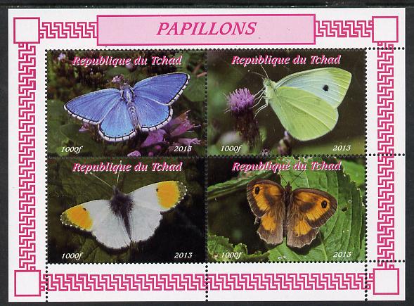 Chad 2013 Butterflies #03 perf sheetlet containing 4 values unmounted mint. Note this item is privately produced and is offered purely on its thematic appeal, stamps on butterflies