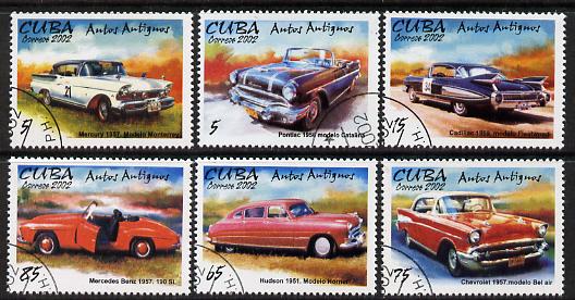 Cuba 2002 Cars set of 6 fine cto used SG 4653-58, stamps on transport, stamps on cars, stamps on 