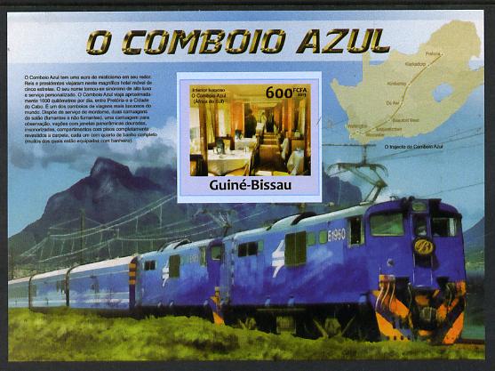 Guinea - Bissau 2013 Blue Train #4 imperf m/sheet unmounted mint. Note this item is privately produced and is offered purely on its thematic appeal, stamps on , stamps on  stamps on railways