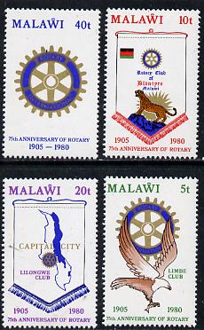 Malawi 1980 75th Anniversary of Rotary International set of 4 unmounted mint, SG 615-18, stamps on , stamps on  stamps on rotary