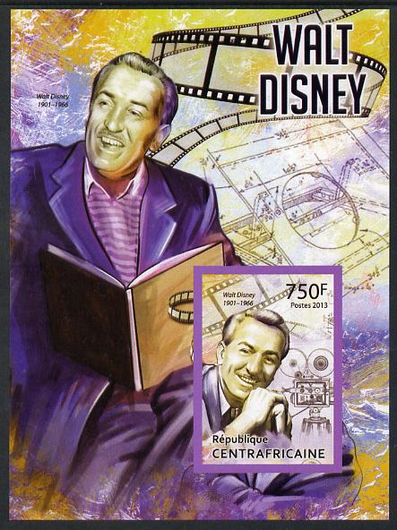 Central African Republic 2013 Walt Disney #3 imperf m/sheet unmounted mint. Note this item is privately produced and is offered purely on its thematic appeal, stamps on personalities, stamps on disney, stamps on movies, stamps on cinema, stamps on cartoons, stamps on films