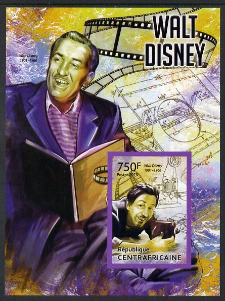 Central African Republic 2013 Walt Disney #4 imperf m/sheet unmounted mint. Note this item is privately produced and is offered purely on its thematic appeal, stamps on personalities, stamps on disney, stamps on movies, stamps on cinema, stamps on cartoons, stamps on films