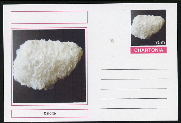 Chartonia (Fantasy) Minerals - Calcite postal stationery card unused and fine, stamps on minerals
