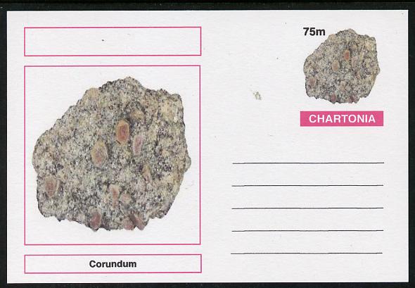Chartonia (Fantasy) Minerals - Corundum postal stationery card unused and fine, stamps on minerals
