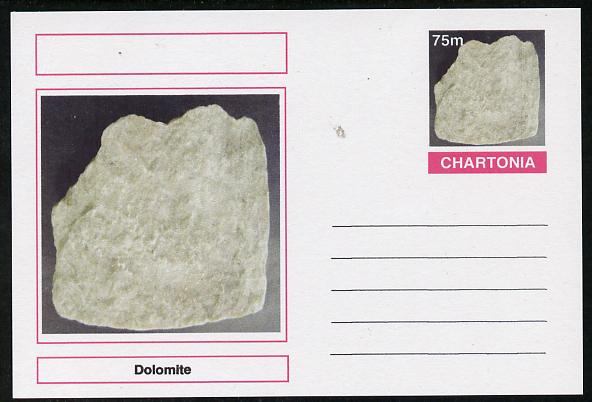 Chartonia (Fantasy) Minerals - Dolomite postal stationery card unused and fine, stamps on , stamps on  stamps on minerals