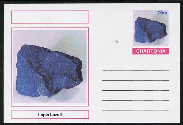 Chartonia (Fantasy) Minerals - Lapis Lazuli postal stationery card unused and fine, stamps on , stamps on  stamps on minerals