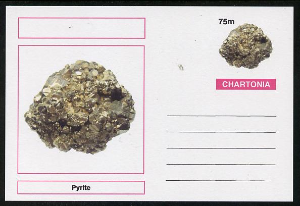 Chartonia (Fantasy) Minerals - Pyrite postal stationery card unused and fine, stamps on , stamps on  stamps on minerals