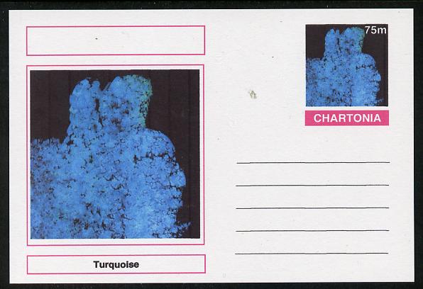 Chartonia (Fantasy) Minerals - Turquoise postal stationery card unused and fine, stamps on minerals