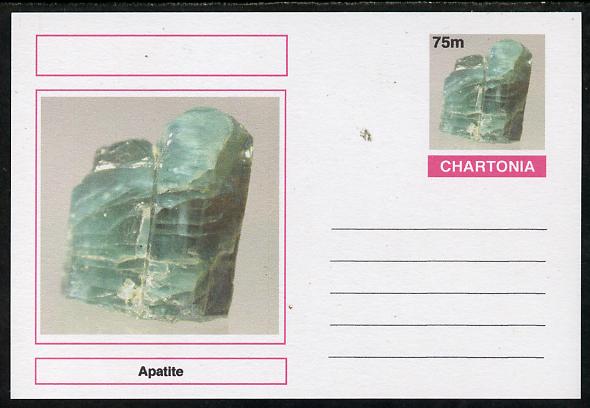 Chartonia (Fantasy) Minerals - Apatite postal stationery card unused and fine, stamps on , stamps on  stamps on minerals