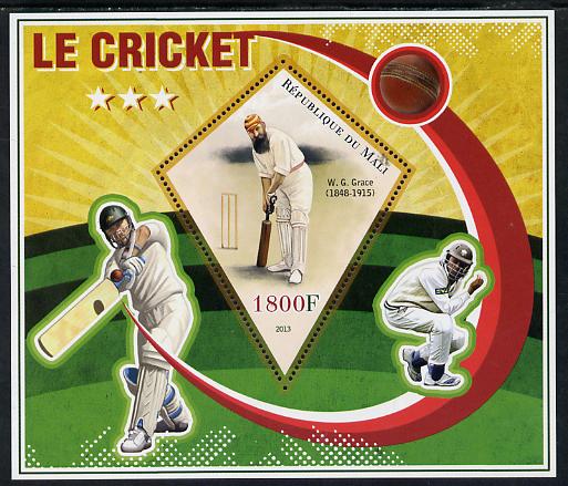 Mali 2013 Cricket perf s/sheet containing one diamond shaped value unmounted mint, stamps on , stamps on  stamps on cricket