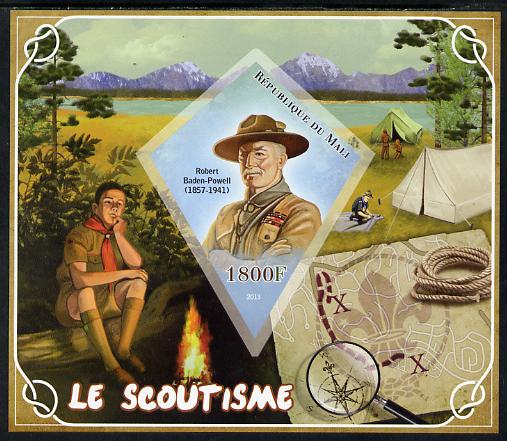 Mali 2013 Scouting imperf s/sheet containing one diamond shaped value unmounted mint, stamps on scouts