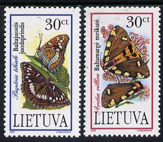 Lithuania 1995 Red Book (Butterflies) set of 2 unmounted mint, stamps on butterflies       books