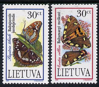 Lithuania 1995 Red Book (Butterflies) set of 2 unmounted mint, stamps on , stamps on  stamps on butterflies       books