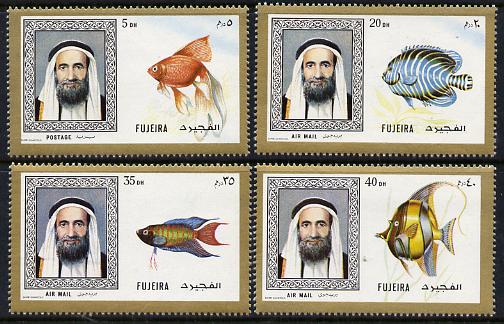 Fujeira 1971 Fish perf set of 4 from Fish & Flowers set unmounted mint, Mi 654-57A (SG 194-97), stamps on fish     marine-life