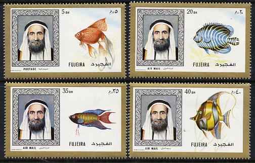 Fujeira 1971 Fish perf set of 4 from Fish & Flowers set unmounted mint, Mi 654-57A (SG 194-97), stamps on , stamps on  stamps on fish     marine-life