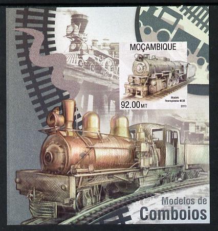 Mozambique 2013 Steam Trains #01 imperf s/sheet unmounted mint, stamps on railways