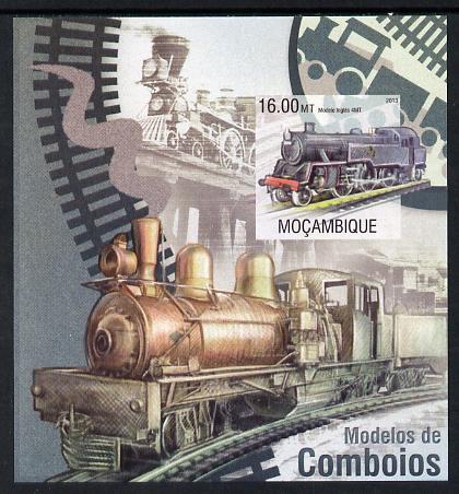 Mozambique 2013 Steam Trains #04 imperf s/sheet unmounted mint, stamps on railways
