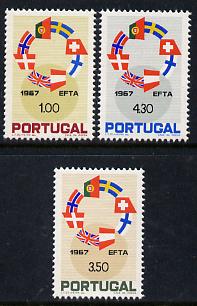 Portugal 1967 EFTA set of 3 unmounted mint, SG1329-31, stamps on , stamps on  stamps on flags    efta    europa