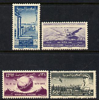 Syria 1949 75th Anniversary of Universal Postal Union set of 4 unmounted mint, SG 479-82, stamps on , stamps on  stamps on , stamps on  stamps on  upu , stamps on  stamps on 