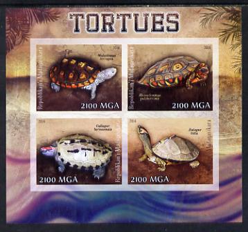 Madagascar 2014 Turtles imperf sheetlet containing 4 values unmounted mint, stamps on animals, stamps on reptiles, stamps on turtles