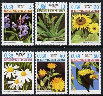 Cuba 1994 Medicinal Plant set of 6 unmounted mint, Mi 3737-42, stamps on flowers, stamps on medical, stamps on cacti, stamps on medicinal plants