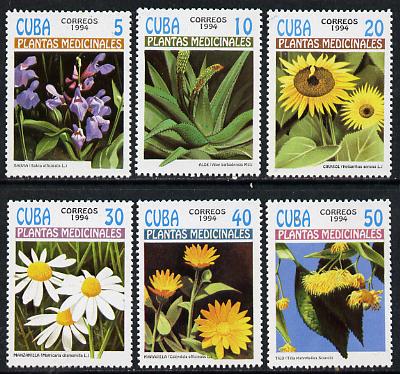 Cuba 1994 Medicinal Plant set of 6 unmounted mint, Mi 3737-42, stamps on , stamps on  stamps on flowers, stamps on medical, stamps on cacti, stamps on medicinal plants