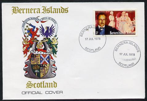 Bernera 1978 Richard Strauss perf 3p on Official unaddressed cover with first day cancel, stamps on personalities, stamps on composers, stamps on music, stamps on strauss, stamps on operas, stamps on opera