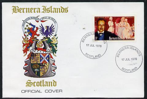 Bernera 1978 Richard Strauss imperf 3p on Official unaddressed cover with first day cancel, stamps on , stamps on  stamps on personalities, stamps on  stamps on composers, stamps on  stamps on music, stamps on  stamps on strauss, stamps on  stamps on operas, stamps on  stamps on opera