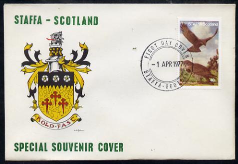 Staffa 1977 Honey Buzzard perf 40p on Official unaddressed cover with first day cancel, stamps on , stamps on  stamps on birds, stamps on  stamps on birds of prey, stamps on  stamps on buzzard