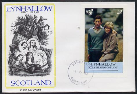 Eynhallow 1982 Princess Dis 21st Birthday imperf deluxe sheet (\A32 value) on special cover with first day cancels, stamps on royalty, stamps on diana