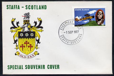 Staffa 1977 Chicago-San Francisco Air Mail 10p (from Lindbergh's Flight Anniversary set) on cover with first day cancel, stamps on , stamps on  stamps on aviation, stamps on  stamps on personalities, stamps on  stamps on masonics, stamps on  stamps on lindbergh, stamps on  stamps on masonry