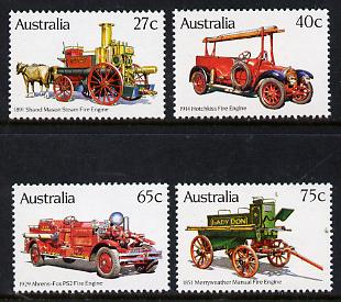 Australia 1983 Historic Fire Engines set of 4 unmounted mint, SG 875-78*, stamps on , stamps on  stamps on fire, stamps on  stamps on rescue