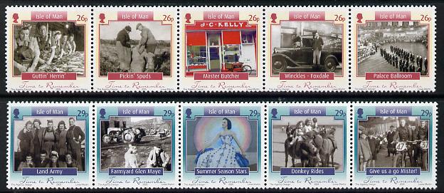 Isle of Man 2005 Time to Remember perf set of 10 (2 strips of 5)unmounted mint SG 137-46