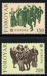 Faroe Islands 1981 Europa (Dances) set of 2 unmounted mint, SG 62-63 (Mi 63-64), stamps on , stamps on  stamps on europa, stamps on  stamps on dancing, stamps on  stamps on slania