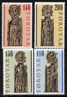 Faroe Islands 1980 Church Pews set of 4 unmounted mint, SG 54-57 (Mi 55-58), stamps on , stamps on  stamps on religion     churches, stamps on  stamps on slania