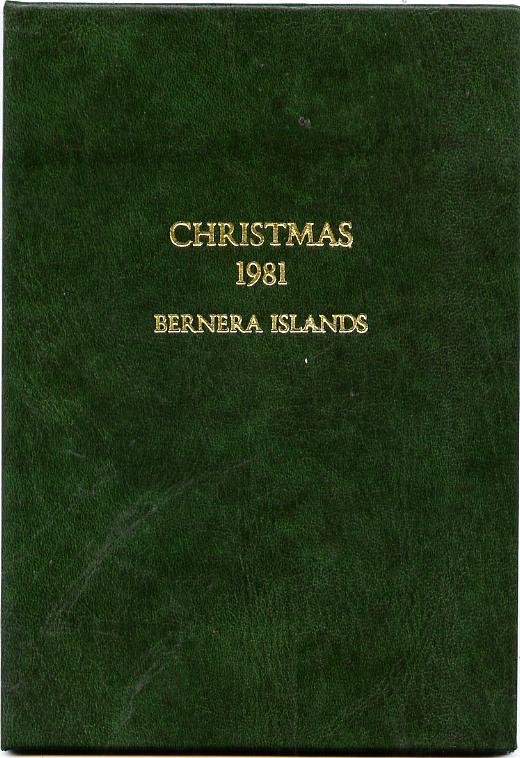 Bernera 1981 Christmas set of two A38 values each in 22 carat gold foil in special presentation folder unmounted mint, stamps on , stamps on  stamps on christmas, stamps on  stamps on religion