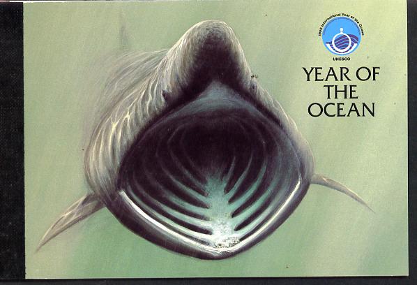 Isle of Man 1998 UNESCO Year of the Ocean £3.62 Prestige booklet complete & fine SG SB48, stamps on oceans, stamps on marine life, stamps on unesco, stamps on united nations, stamps on sharks