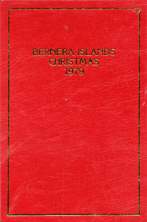 Bernera 1979 Christmas \A310 value (Angel Gabriel Blowing Trumpet) in 24 carat gold foil in special presentation folder unmounted mint, stamps on christmas   religion   music, stamps on musical instruments