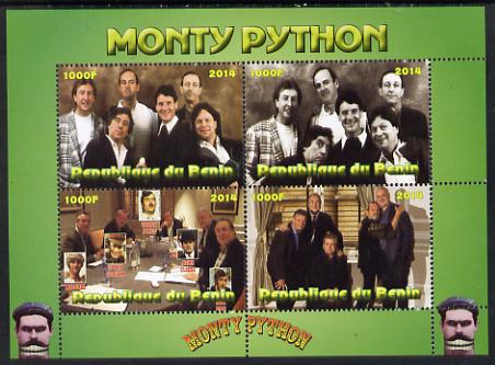 Benin 2014 Monty Python perf sheetlet containing 4 values unmounted mint. Note this item is privately produced and is offered purely on its thematic appeal, stamps on films, stamps on cinema, stamps on movies, stamps on  tv , stamps on comedy