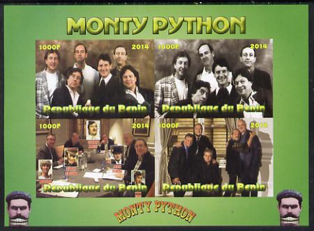 Benin 2014 Monty Python imperf sheetlet containing 4 values unmounted mint. Note this item is privately produced and is offered purely on its thematic appeal, stamps on , stamps on  stamps on films, stamps on  stamps on cinema, stamps on  stamps on movies, stamps on  stamps on  tv , stamps on  stamps on comedy