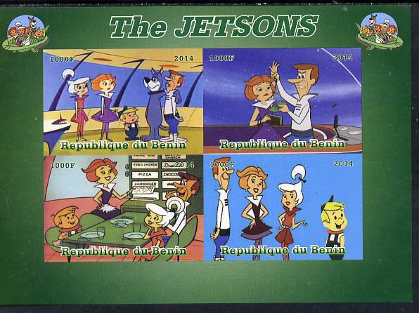 Benin 2014 The Jetsons imperf sheetlet containing 4 values unmounted mint. Note this item is privately produced and is offered purely on its thematic appeal, stamps on films, stamps on cinema, stamps on movies, stamps on cartoons