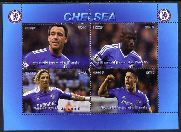 Benin 2014 Chelsea perf sheetlet containing 4 values unmounted mint. Note this item is privately produced and is offered purely on its thematic appeal, stamps on , stamps on  stamps on football