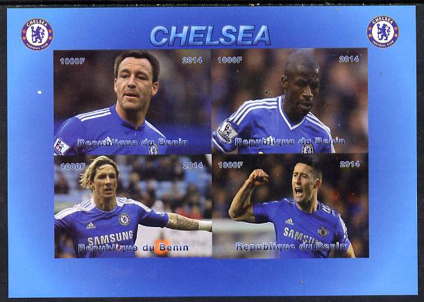 Benin 2014 Chelsea imperf sheetlet containing 4 values unmounted mint. Note this item is privately produced and is offered purely on its thematic appeal, stamps on , stamps on  stamps on football