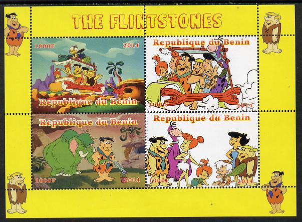 Benin 2014 The Flintstones perf sheetlet containing 4 values unmounted mint. Note this item is privately produced and is offered purely on its thematic appeal, stamps on , stamps on  stamps on films, stamps on  stamps on cinema, stamps on  stamps on movies, stamps on  stamps on cartoons, stamps on  stamps on  tv , stamps on  stamps on 