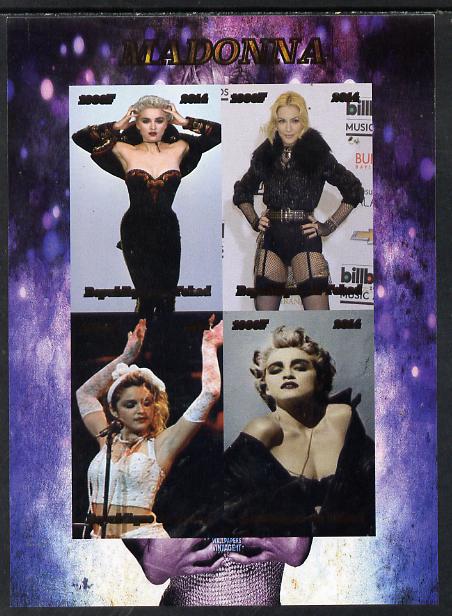 Chad 2014 Madonna (singer) imperf sheetlet containing 4 values unmounted mint. Note this item is privately produced and is offered purely on its thematic appeal. . , stamps on , stamps on  stamps on personalities, stamps on  stamps on music, stamps on  stamps on pops, stamps on  stamps on madonna, stamps on  stamps on women